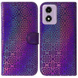 For Motorola Moto G04s / Moto E14 Colorful Magnetic Buckle Leather Phone Case(Purple)