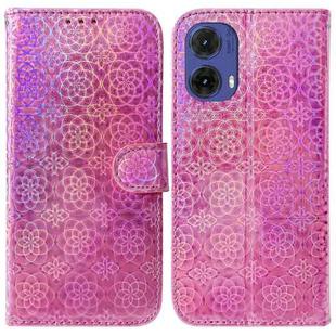 For Motorola Moto G85 Colorful Magnetic Buckle Leather Phone Case(Pink)