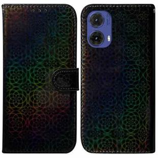 For Motorola Moto G85 Colorful Magnetic Buckle Leather Phone Case(Black)