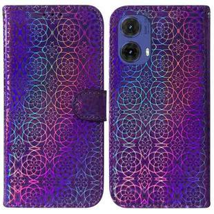 For Motorola Moto G85 Colorful Magnetic Buckle Leather Phone Case(Purple)