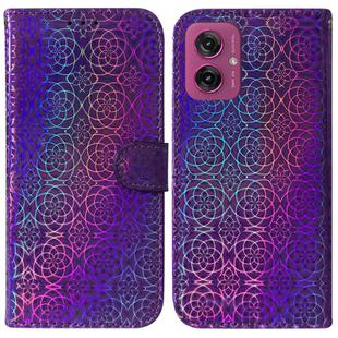 For Motorola Moto G55 Colorful Magnetic Buckle Leather Phone Case(Purple)