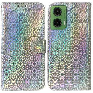 For Motorola Moto G35 Colorful Magnetic Buckle Leather Phone Case(Silver)