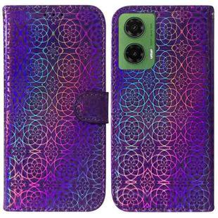 For Motorola Moto G35 Colorful Magnetic Buckle Leather Phone Case(Purple)