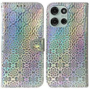 For Motorola Moto G75 5G Colorful Magnetic Buckle Leather Phone Case(Silver)