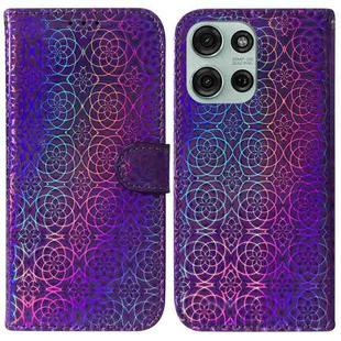 For Motorola Moto G75 5G Colorful Magnetic Buckle Leather Phone Case(Purple)