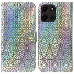 For Motorola Moto G 5G 2025 Colorful Magnetic Buckle Leather Phone Case(Silver)