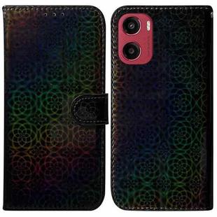 For Motorola Moto G05 / E15 Colorful Magnetic Buckle Leather Phone Case(Black)