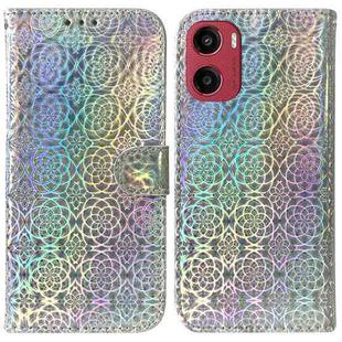 For Motorola Moto G05 / E15 Colorful Magnetic Buckle Leather Phone Case(Silver)