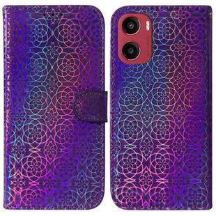 For Motorola Moto G05 / E15 Colorful Magnetic Buckle Leather Phone Case(Purple)