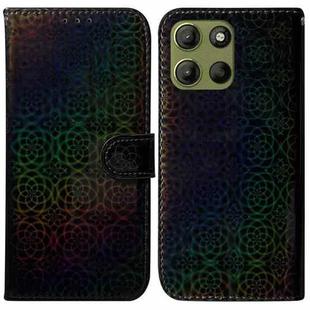 For Motorola Moto G15 Colorful Magnetic Buckle Leather Phone Case(Black)