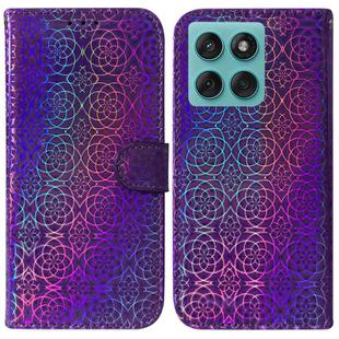 For Motorola Edge 60 Fusion / Edge 5G 2025 Colorful Magnetic Buckle Leather Phone Case(Purple)