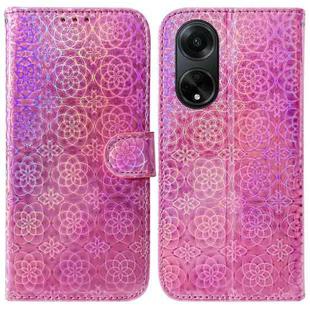For OPPO A98 5G / F23 5G India Colorful Magnetic Buckle Leather Phone Case(Pink)
