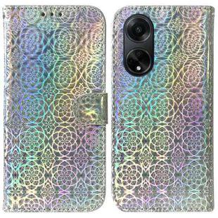 For OPPO A98 5G / F23 5G India Colorful Magnetic Buckle Leather Phone Case(Silver)
