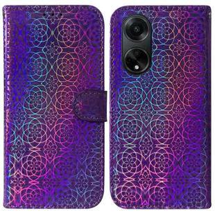 For OPPO A98 5G / F23 5G India Colorful Magnetic Buckle Leather Phone Case(Purple)