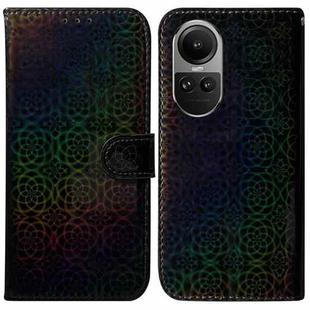For OPPO Reno10 5G Global/Reno10 Pro Global Colorful Magnetic Buckle Leather Phone Case(Black)