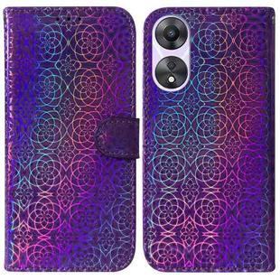 For OPPO A78 4G Colorful Magnetic Buckle Leather Phone Case(Purple)