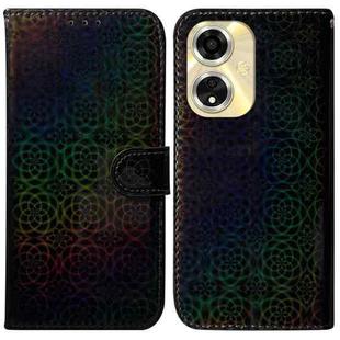 For OPPO A59 5G / A2M Colorful Magnetic Buckle Leather Phone Case(Black)