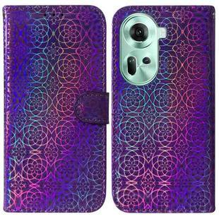 For OPPO Reno11 Global Colorful Magnetic Buckle Leather Phone Case(Purple)