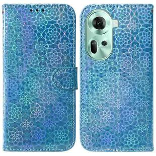 For OPPO Reno11 Global Colorful Magnetic Buckle Leather Phone Case(Blue)