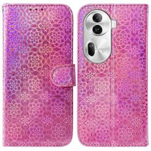 For OPPO Reno11 Pro 5G Global Colorful Magnetic Buckle Leather Phone Case(Pink)