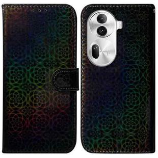 For OPPO Reno11 Pro 5G Global Colorful Magnetic Buckle Leather Phone Case(Black)