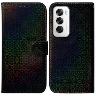 For OPPO Reno12 5G Global Colorful Magnetic Buckle Leather Phone Case(Black)