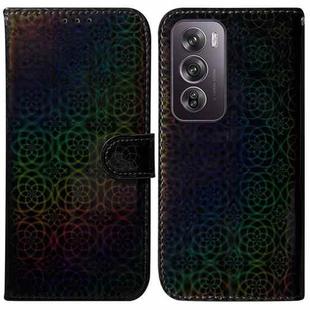 For OPPO Reno12 Pro 5G Global Colorful Magnetic Buckle Leather Phone Case(Black)