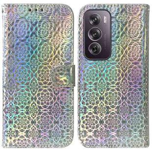 For OPPO Reno12 Pro 5G Global Colorful Magnetic Buckle Leather Phone Case(Silver)