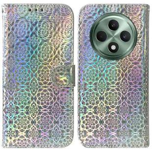 For OPPO Reno12 F 5G Colorful Magnetic Buckle Leather Phone Case(Silver)