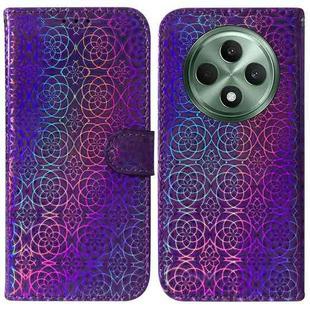 For OPPO Reno12 F 5G Colorful Magnetic Buckle Leather Phone Case(Purple)