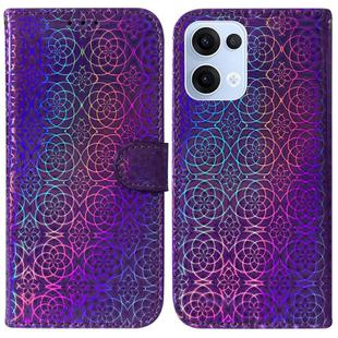 For OPPO Reno13 Global Colorful Magnetic Buckle Leather Phone Case(Purple)