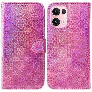 For OPPO Reno13 Pro Global Colorful Magnetic Buckle Leather Phone Case(Pink)