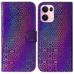 For OPPO Reno13 Pro Global Colorful Magnetic Buckle Leather Phone Case(Purple)