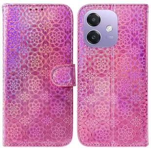 For OPPO A5x 5G / A3 4G / 5G / A3x 4G / 5G Colorful Magnetic Buckle Leather Phone Case(Pink)