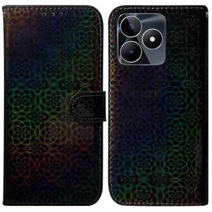 For Realme C53 / Narzo N53 Colorful Magnetic Buckle Leather Phone Case(Black)