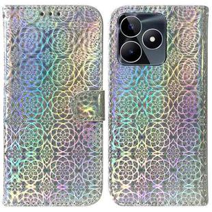 For Realme C53 / Narzo N53 Colorful Magnetic Buckle Leather Phone Case(Silver)