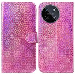 For Realme 11 4G Global Colorful Magnetic Buckle Leather Phone Case(Pink)
