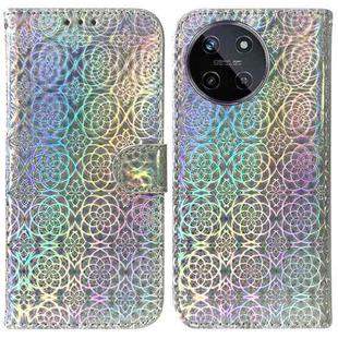 For Realme 11 4G Global Colorful Magnetic Buckle Leather Phone Case(Silver)