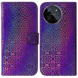 For Realme 11 4G Global Colorful Magnetic Buckle Leather Phone Case(Purple)