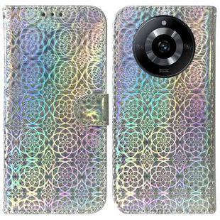 For Realme 11 5G/Narzo 60 India Version Colorful Magnetic Buckle Leather Phone Case(Silver)