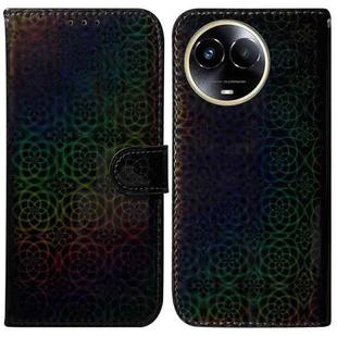 For Realme 11 5G Global Colorful Magnetic Buckle Leather Phone Case(Black)