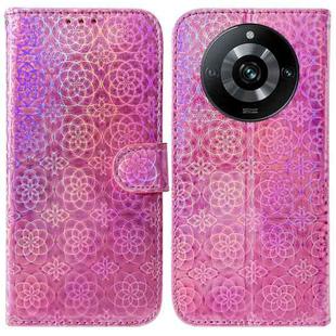 For Realme 11 Pro / 11 Pro+ / Narzo 60 Pro Colorful Magnetic Buckle Leather Phone Case(Pink)