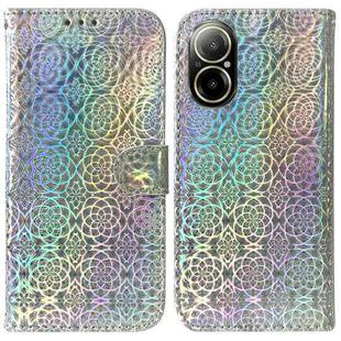 For Realme C67 4G Global Colorful Magnetic Buckle Leather Phone Case(Silver)