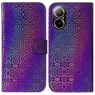 For Realme C67 4G Global Colorful Magnetic Buckle Leather Phone Case(Purple)