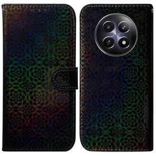 For Realme 12 5G Colorful Magnetic Buckle Leather Phone Case(Black)