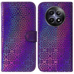 For Realme 12 5G Colorful Magnetic Buckle Leather Phone Case(Purple)