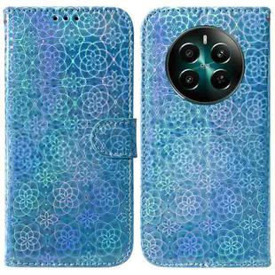For Realme 12+ Colorful Magnetic Buckle Leather Phone Case(Blue)