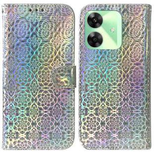 For Realme C61 / C63 / Note 60 Colorful Magnetic Buckle Leather Phone Case(Silver)