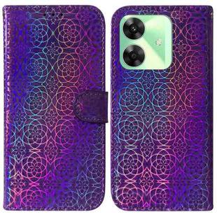 For Realme C61 / C63 / Note 60 Colorful Magnetic Buckle Leather Phone Case(Purple)