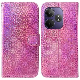 For Realme GT 6 / GT 6T / GT Neo6 Colorful Magnetic Buckle Leather Phone Case(Pink)